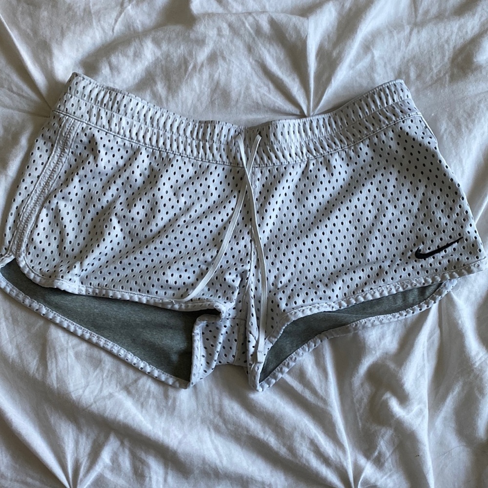 Reversible bike shorts, jersey knit on the white side, Size medium/large